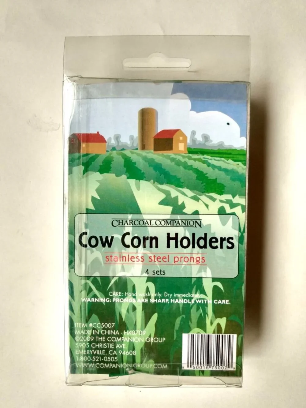 Charcoal Companion Set of 8 Cow Corn Cob Holders Stainless Steel Prongs New NIP